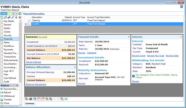 finPOWER Connect Depositors Module