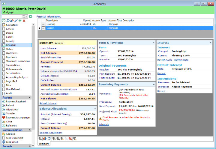 finPOWER Connect Fixed Term Floating Rate Loan Acc