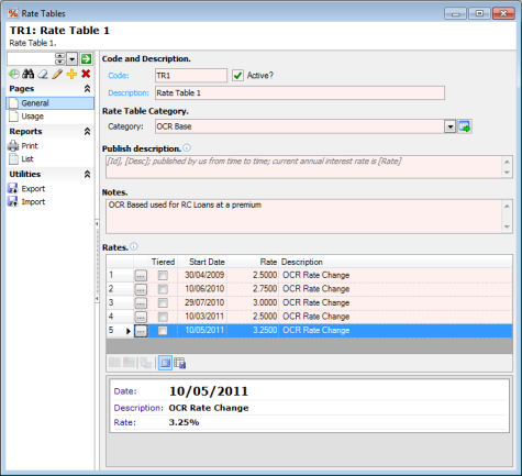 finPOWER Connect Rate Tables Sdump