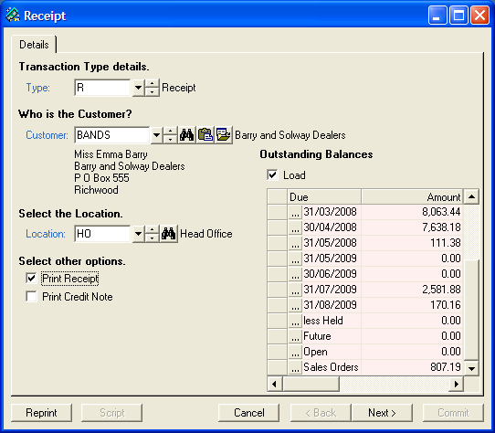 emPOWER AR Receipt Sdump