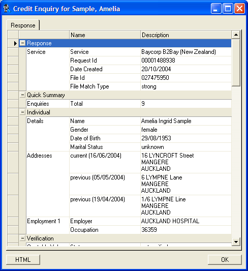 finPOWER Credit Enquiry Sdump