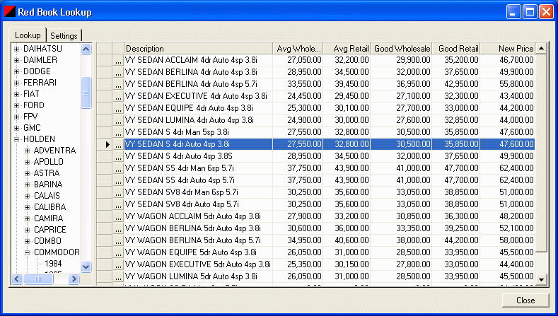 finPOWER Red Book, Look Up Sdump