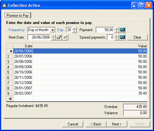 finPOWER Loan-Accounting Ledger, Yield Sdump